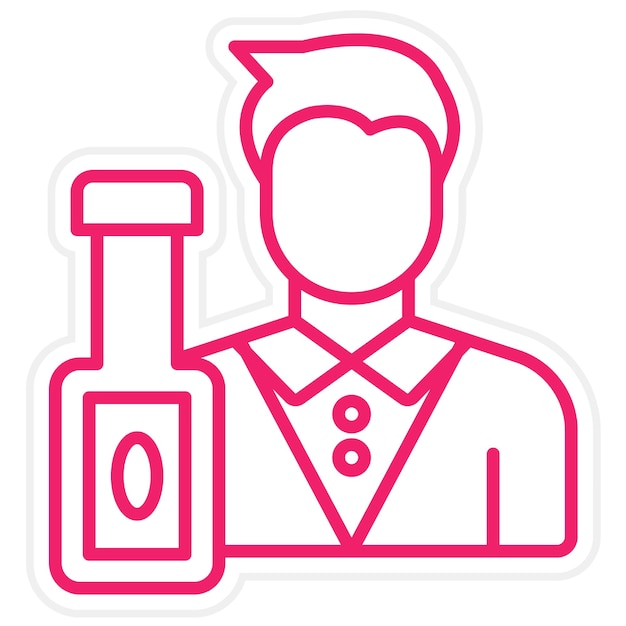 Diseño vectorial Estilo del icono del camarero