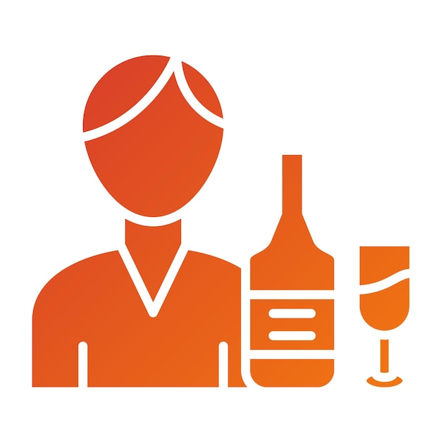 Diseño vectorial Estilo del icono del camarero