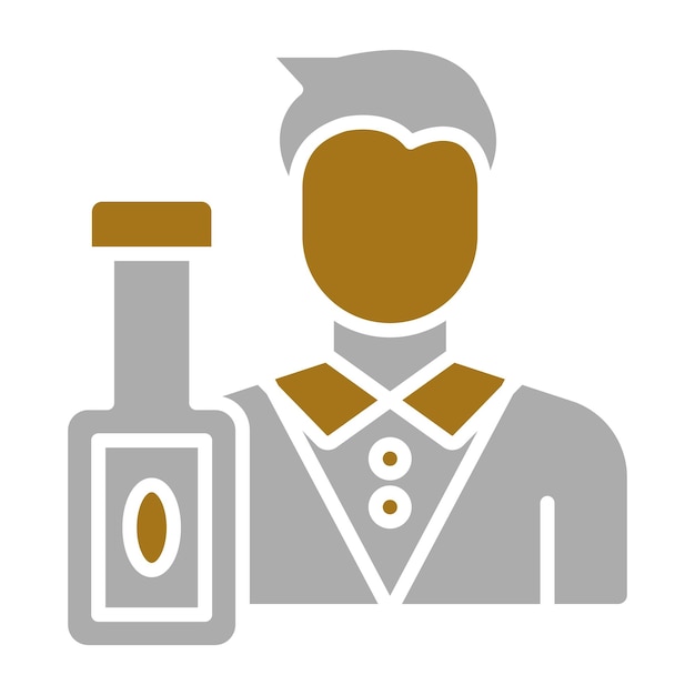 Diseño vectorial Estilo del icono del camarero