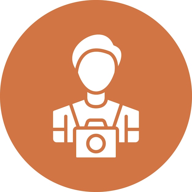 Diseño vectorial Estilo del icono del camarógrafo
