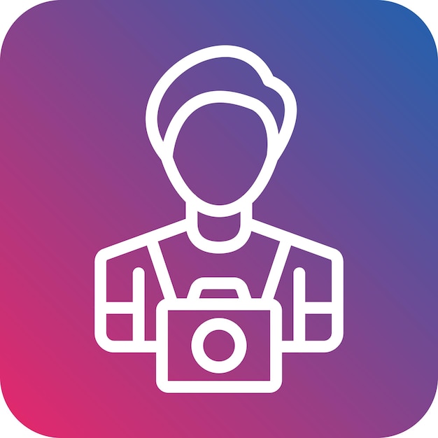 Diseño vectorial Estilo del icono del camarógrafo