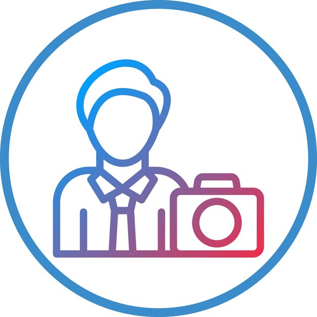 Diseño vectorial Estilo del icono del camarógrafo