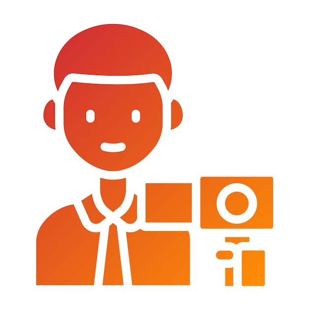 Diseño vectorial Estilo del icono del camarógrafo