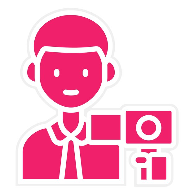 Diseño vectorial Estilo del icono del camarógrafo