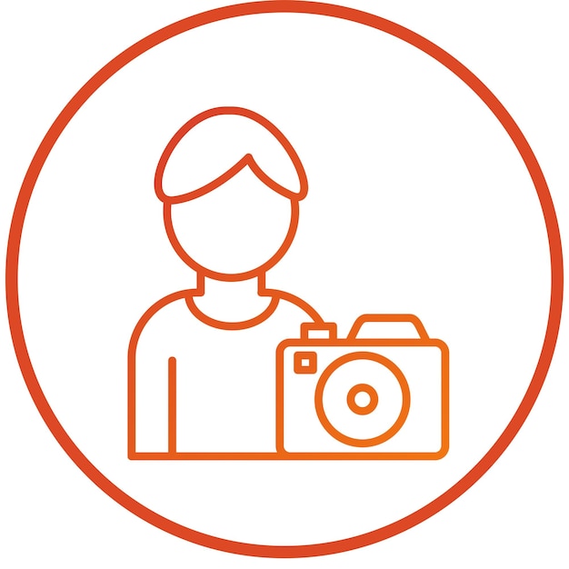 Diseño vectorial Estilo del icono del camarógrafo