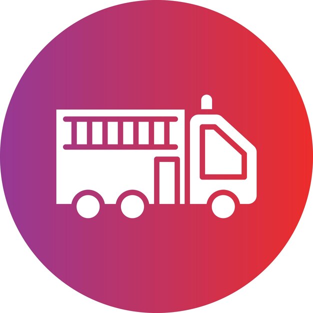 Diseño vectorial del estilo del icono del camión de bomberos