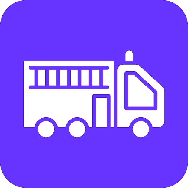 Diseño vectorial del estilo del icono del camión de bomberos