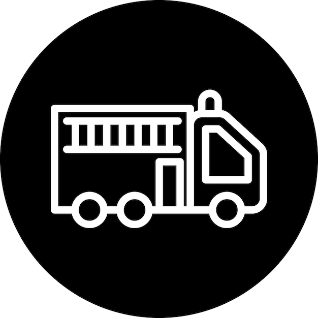 Diseño vectorial del estilo del icono del camión de bomberos