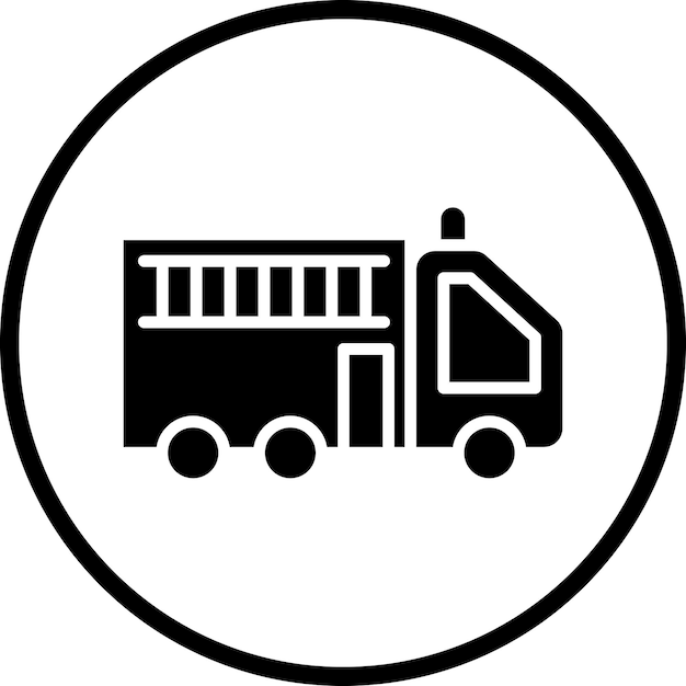 Diseño vectorial del estilo del icono del camión de bomberos