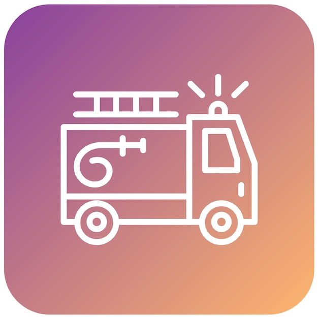 Diseño vectorial del estilo del icono del camión de bomberos