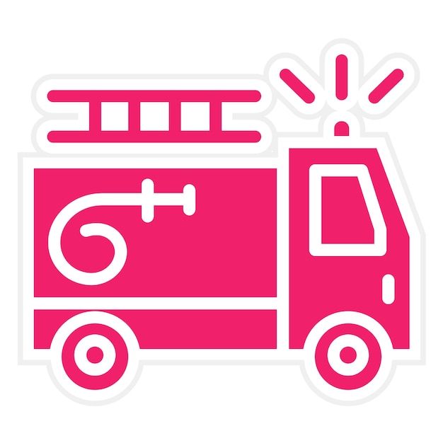 Diseño vectorial del estilo del icono del camión de bomberos