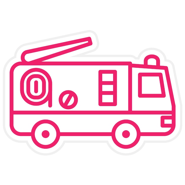 Diseño vectorial del estilo del icono del camión de bomberos