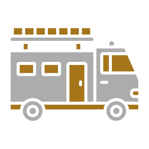Diseño vectorial del estilo del icono del camión de bomberos