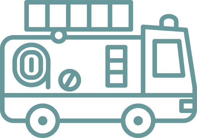 Diseño vectorial Estilo del icono del camión de bomberos