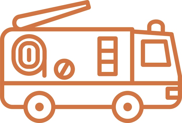 Diseño vectorial del estilo del icono del camión de bomberos