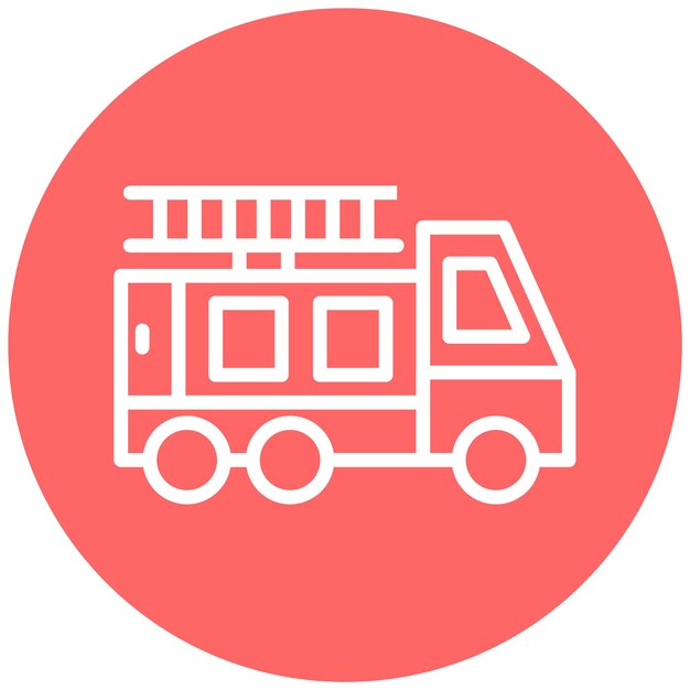Diseño vectorial del estilo del icono del camión de bomberos