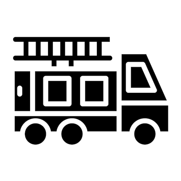 Diseño vectorial del estilo del icono del camión de bomberos