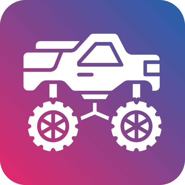 Diseño vectorial del estilo del icono del camión de carreras