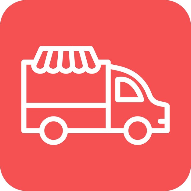 Diseño vectorial del estilo del icono del camión de comida
