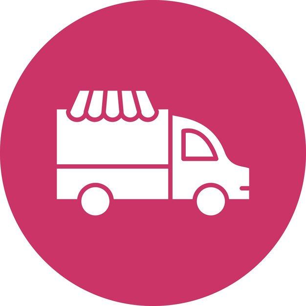 Diseño vectorial del estilo del icono del camión de comida