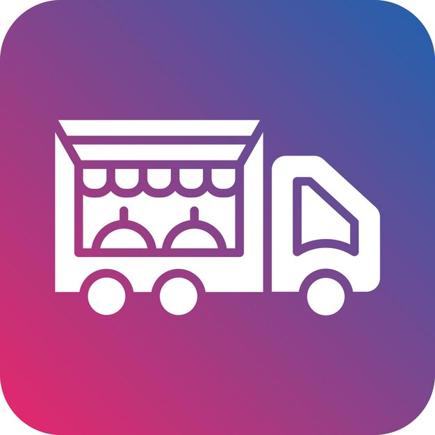 Diseño vectorial del estilo del icono del camión de comida