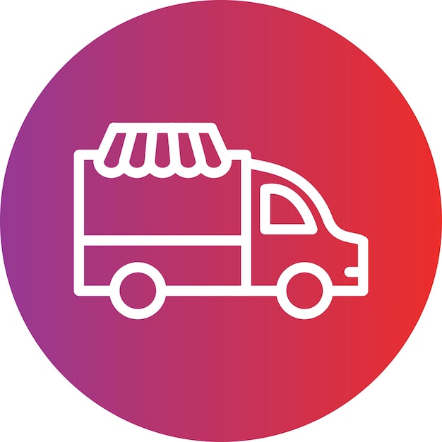 Diseño vectorial del estilo del icono del camión de comida
