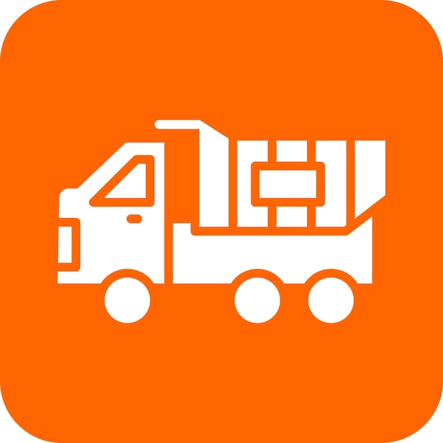 Diseño vectorial del estilo del icono del camión de descarga