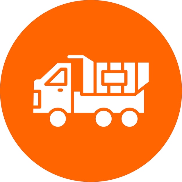 Diseño vectorial del estilo del icono del camión de descarga
