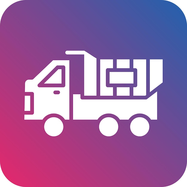 Diseño vectorial del estilo del icono del camión de descarga