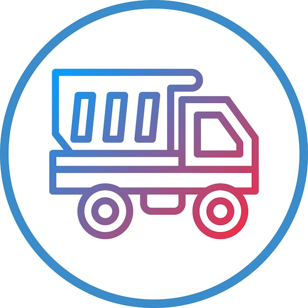 Diseño vectorial del estilo del icono del camión de descarga