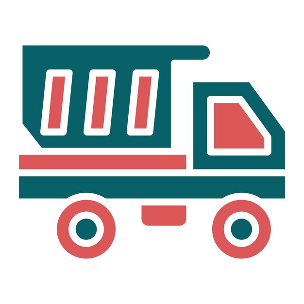 Diseño vectorial del estilo del icono del camión de descarga