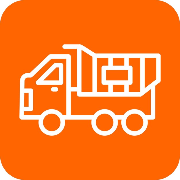 Diseño vectorial del estilo del icono del camión de descarga