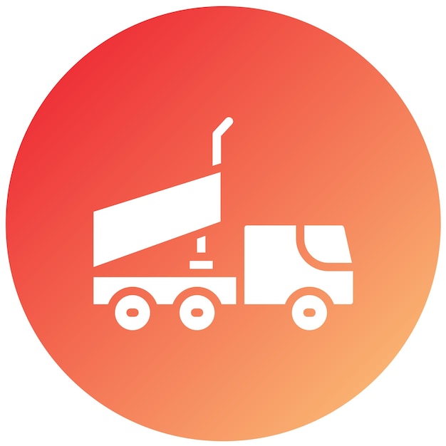 Diseño vectorial del estilo del icono del camión de descarga