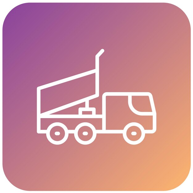 Diseño vectorial del estilo del icono del camión de descarga