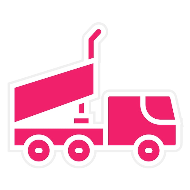 Diseño vectorial del estilo del icono del camión de descarga