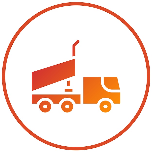 Diseño vectorial del estilo del icono del camión de descarga