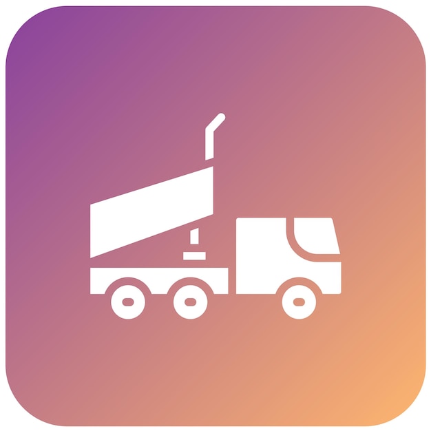 Diseño vectorial del estilo del icono del camión de descarga