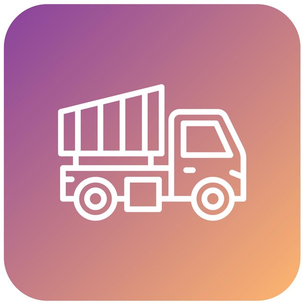 Diseño vectorial del estilo del icono del camión de descarga
