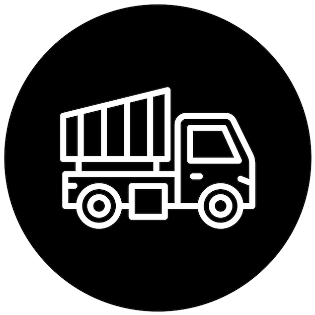 Diseño vectorial del estilo del icono del camión de descarga