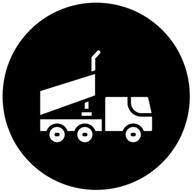Diseño vectorial del estilo del icono del camión de descarga