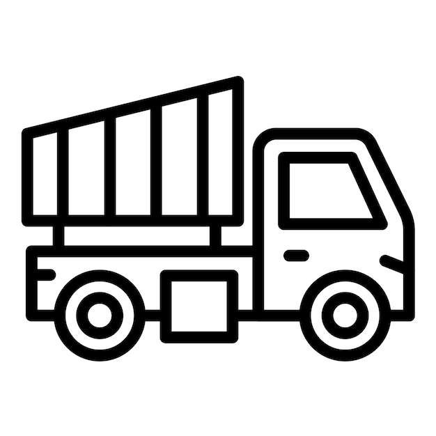 Diseño vectorial del estilo del icono del camión de descarga