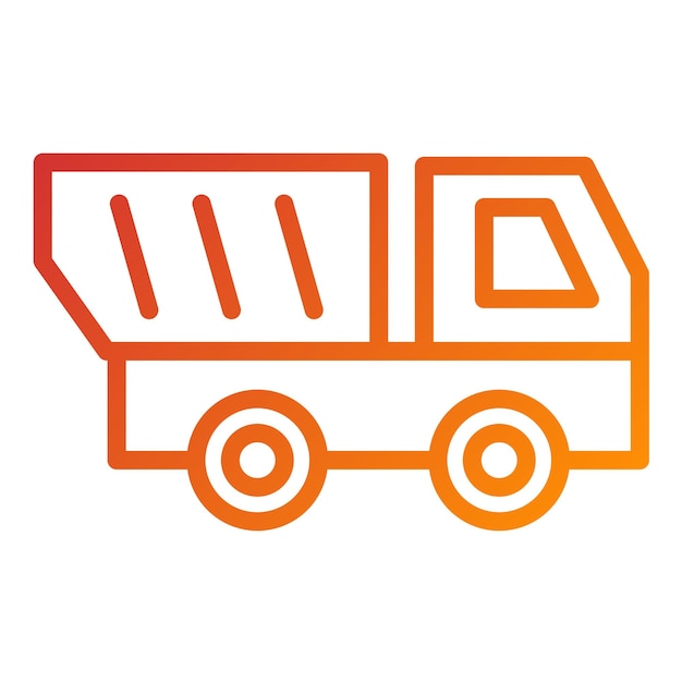 Diseño vectorial del estilo del icono del camión de descarga