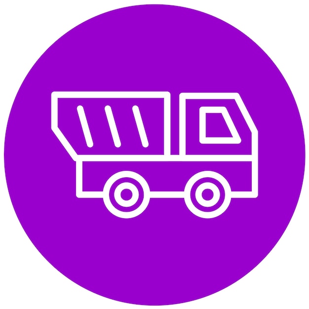 Diseño vectorial del estilo del icono del camión de descarga