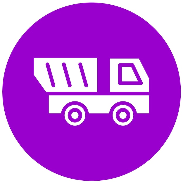 Diseño vectorial del estilo del icono del camión de descarga