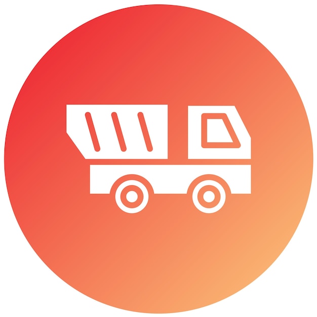 Diseño vectorial del estilo del icono del camión de descarga
