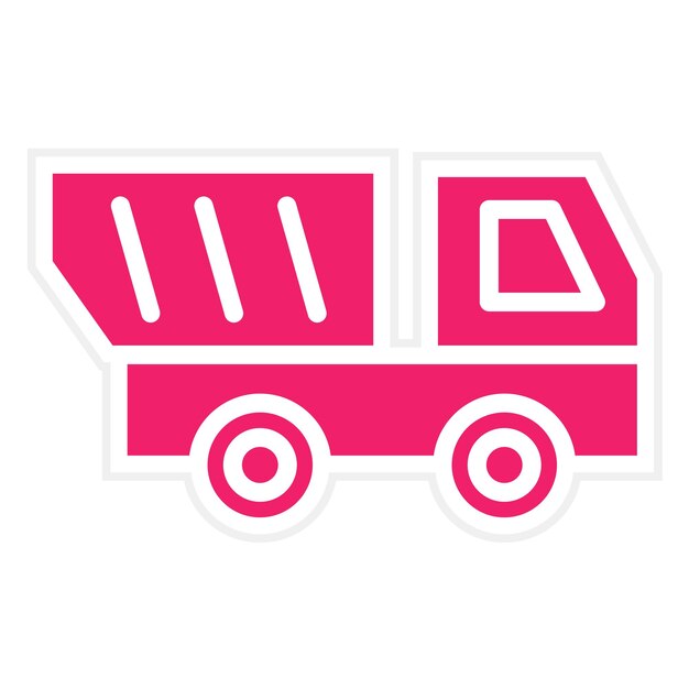 Diseño vectorial del estilo del icono del camión de descarga