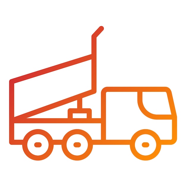 Diseño vectorial del estilo del icono del camión de descarga