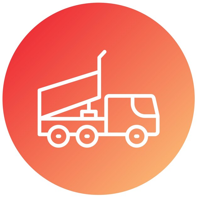Diseño vectorial del estilo del icono del camión de descarga