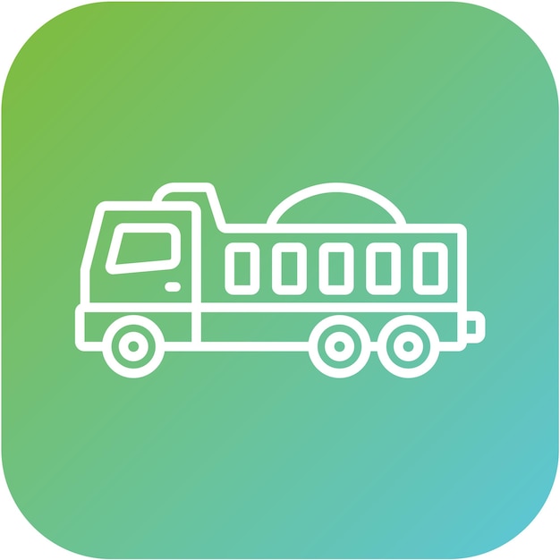 Diseño vectorial del estilo del icono del camión de descarga