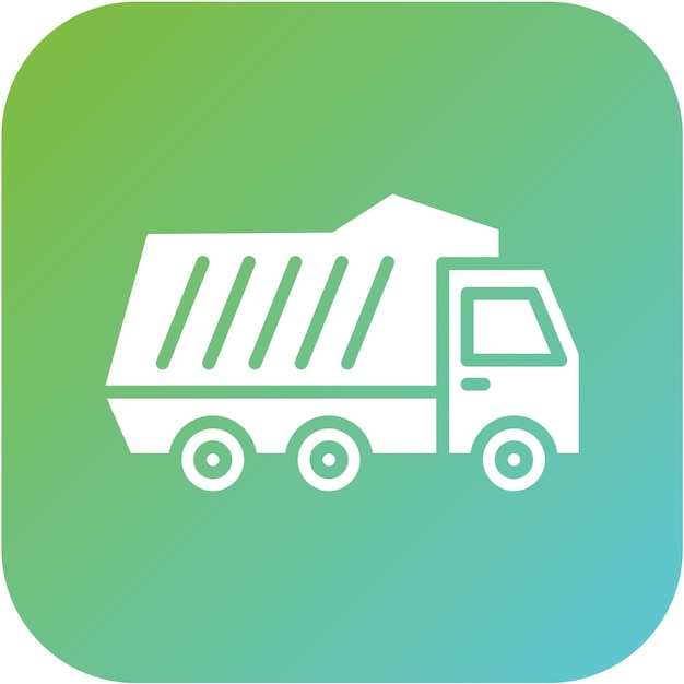 Diseño vectorial del estilo del icono del camión de descarga